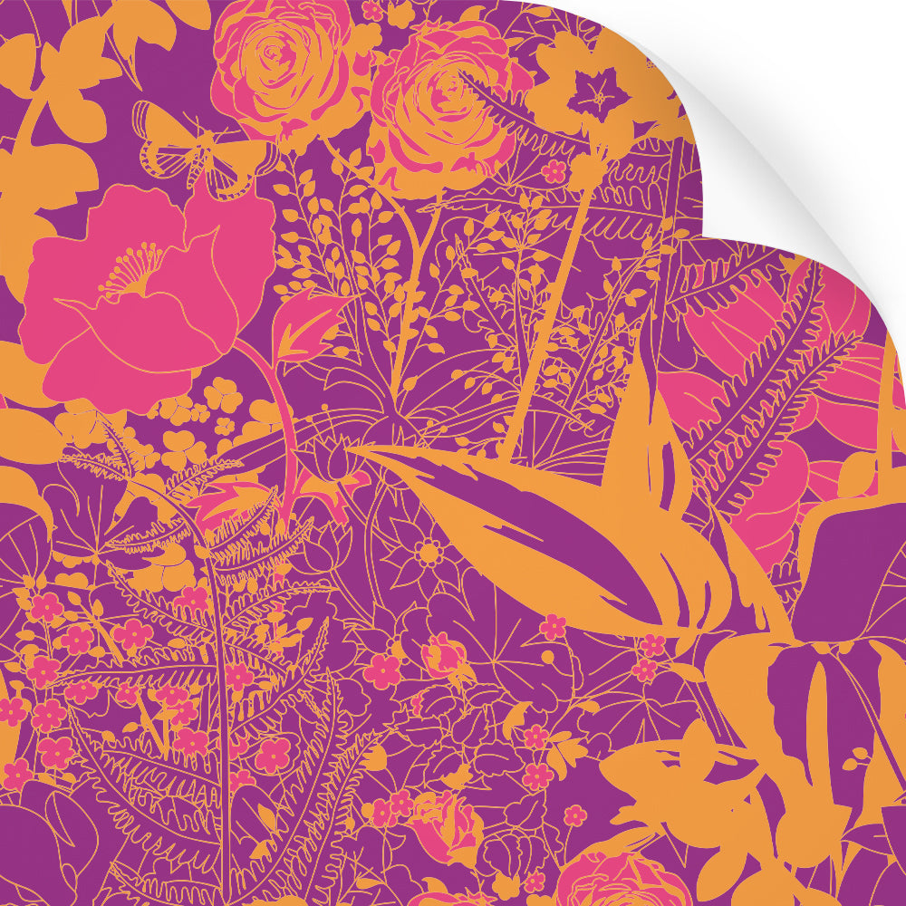 English Garden 1960 coloured wallpaper swatch by Dupenny
