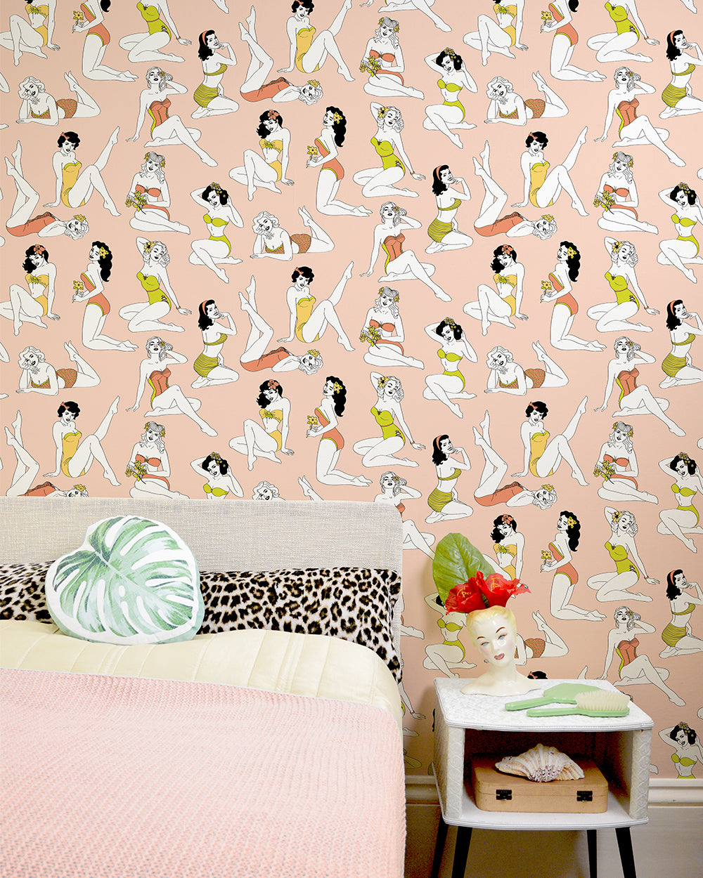 retro pinup girl home decor wallpaper for walls