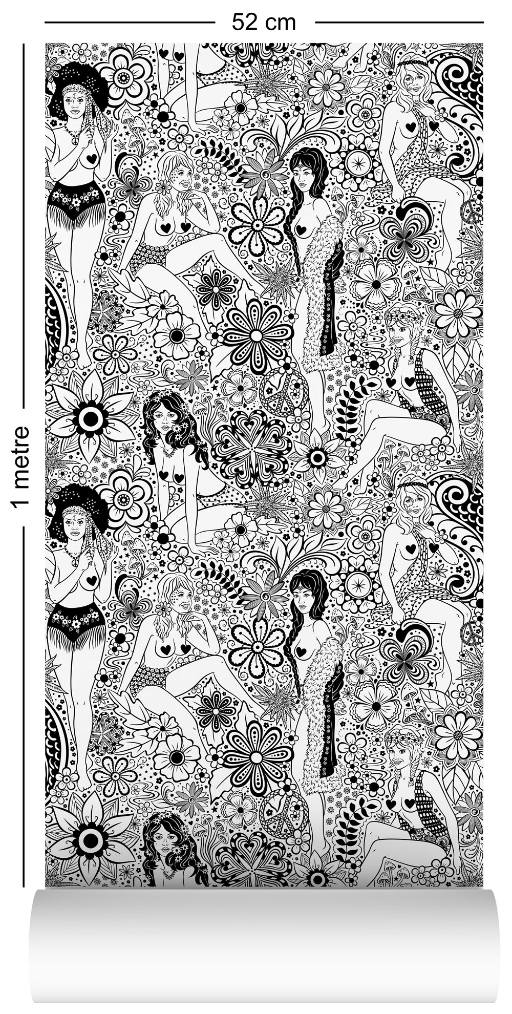 1960s Summer of Love wallpaper by Dupenny psychedelic flower power pattern