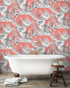 Stunning Mermaids wallpaper from Dupenny in coral colour-way