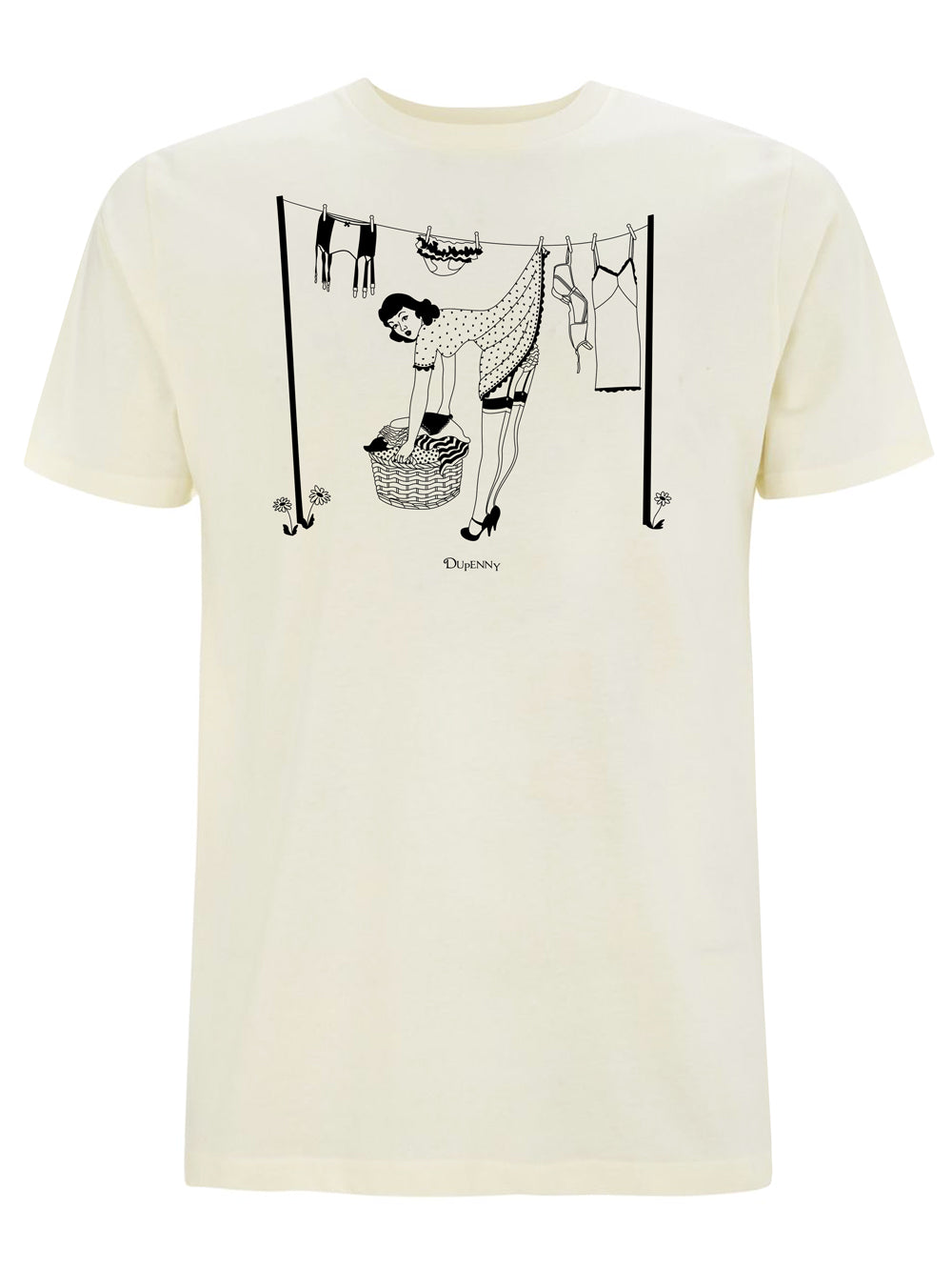 Dupenny 50s Housewives Organic Unisex T-Shirt Peggy Gil Elvgren Style
