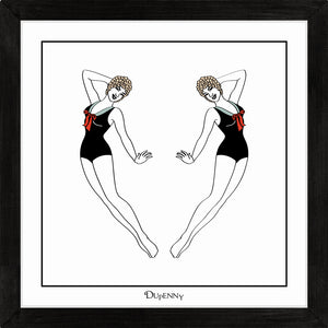 Art print featuring two synchronised swimmers.