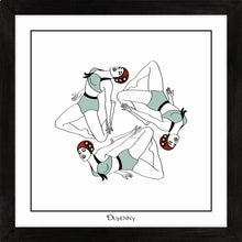 Load image into Gallery viewer, Art print featuring three synchronised swimmers.