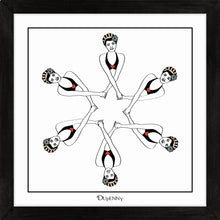 Load image into Gallery viewer, Art print featuring six synchronised swimmers.