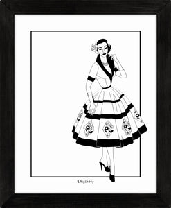 Vintage Dress (B&W) - Art Prints