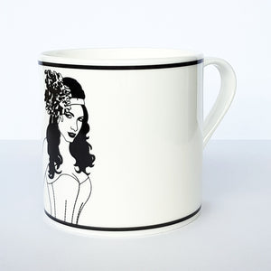 Collectable ceramic Lolita Burlesque china Mug by Dupenny