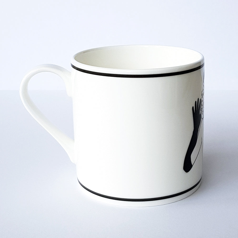 Fine bone china collectable Mug by Dupenny - Peaches Burlesque cabaret design