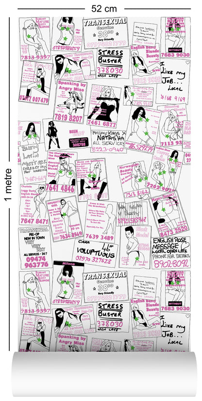 Dupenny Call Girls Censored Wallpaper 1m Offcut