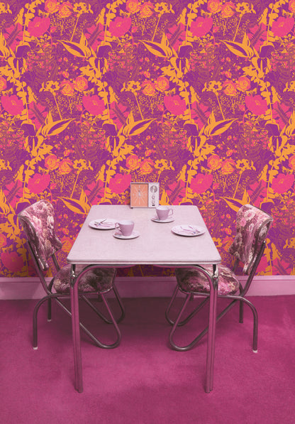 1960s Floral Wallcovering for interiors by Dupenny