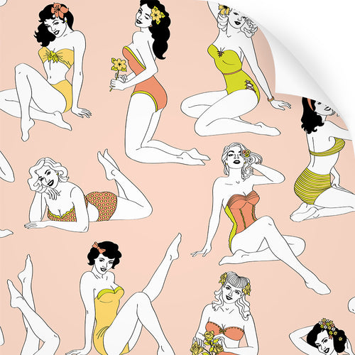 retro pinup girl wallpaper by Dupenny 1950s style for the home