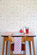 Load image into Gallery viewer, Dupennys retro Star-Crossed Wallpaper in Diner colours