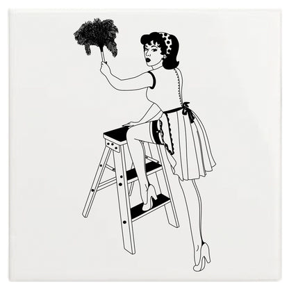Dupenny 50s Housewives Wall Tile - Dusty
