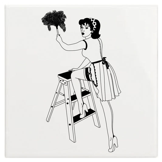 Dupenny 50s Housewives Wall Tile - Dusty