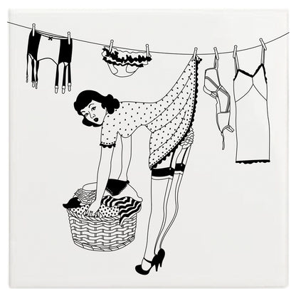 Dupenny 50s Housewives Wall Tile - Peggy