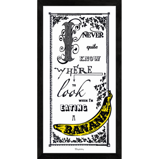 typographic art print with cheeky banana comment