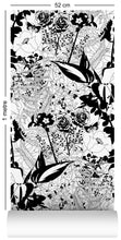 Load image into Gallery viewer, 1m wallpaper swatch with floral garden design in black and white