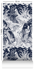 Load image into Gallery viewer, 1m wallpaper swatch with underwater mermaid design in navy blue