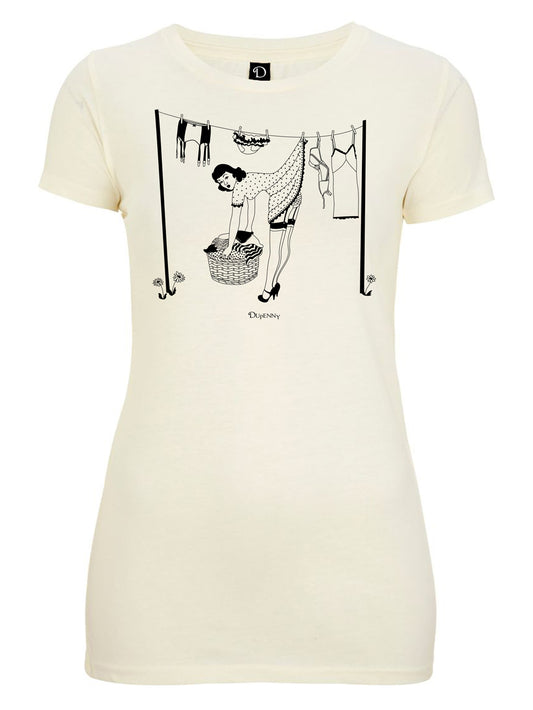 Dupenny 50s Housewives Organic Ladies T-Shirt Peggy Gil Elvgren Style