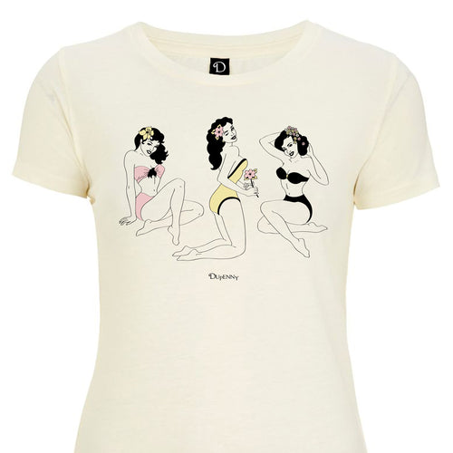 Dupenny Retro Pinup Girl Clothing Fashion Ladies T-Shirt