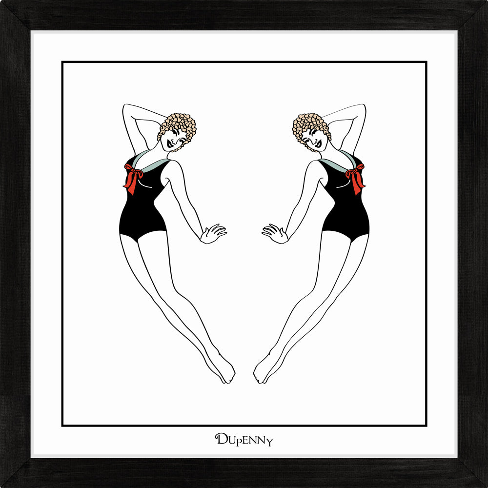 Art print featuring two synchronised swimmers.