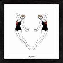 Load image into Gallery viewer, Art print featuring two synchronised swimmers.