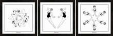 Load image into Gallery viewer, Set of three monochrome art prints featuring synchronised swimmers.