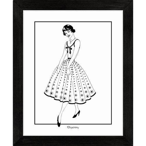 Vintage Dress (B&W) - Art Prints
