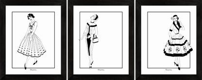Vintage Dress (B&W) - Art Prints