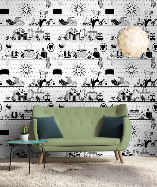 * Accessorise (B&W) - Wallpaper 3m *