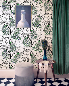 Pretty Peacock Wallpaper by Dupenny with blues and greens